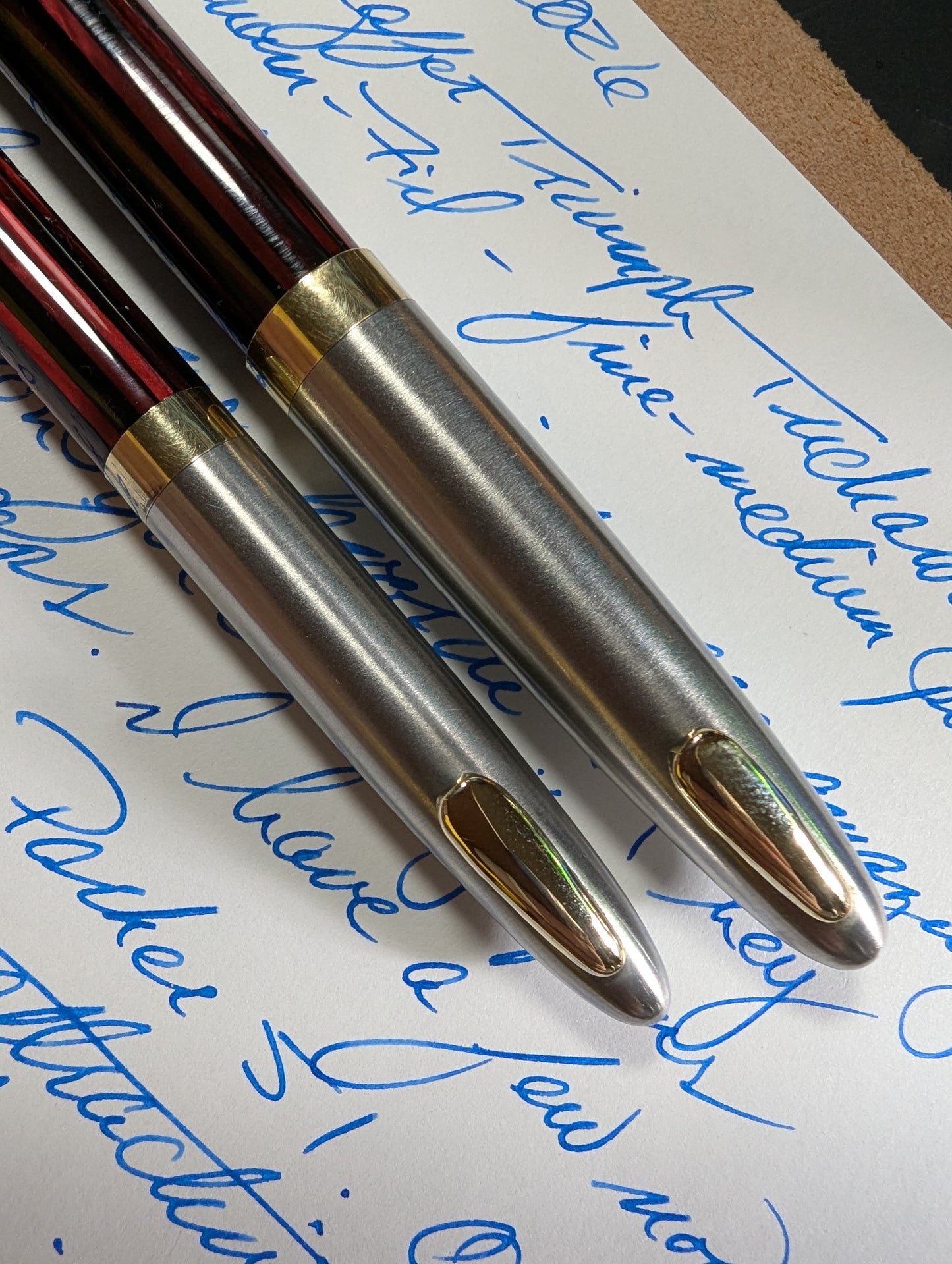 ~1943 Carmine Sheaffer Tuckaway Sentinel fountain pen & pencil - fine-mediun point