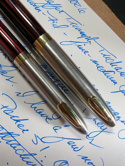 ~1943 Carmine Sheaffer Tuckaway Sentinel fountain pen & pencil - fine-mediun point