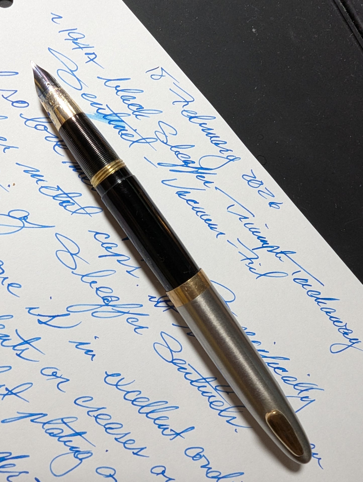 1948 Black Sheaffer Tuckaway Sentinel Deluxe - Vacuum-Fil - fine point