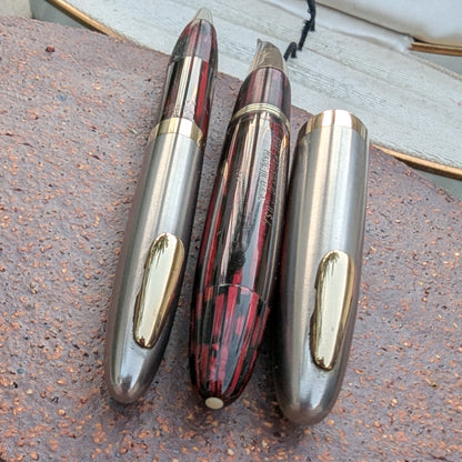 ~1943 Carmine Sheaffer Tuckaway Sentinel fountain pen & pencil - fine-mediun point