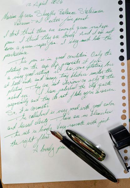 Marine Green Sheaffer Balance Statesman - extra-fine point