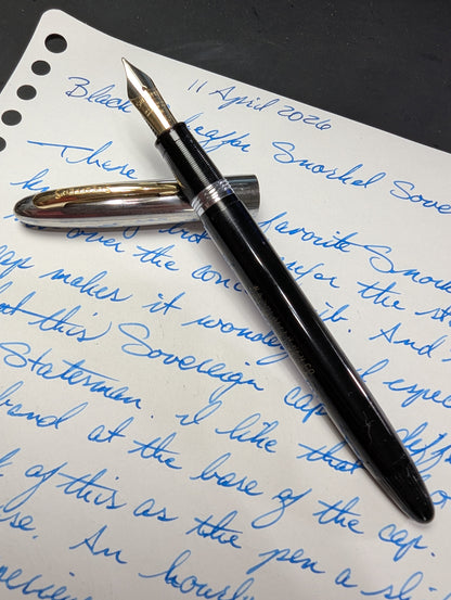 Black Sheaffer Snorkel Sovereign - medium point