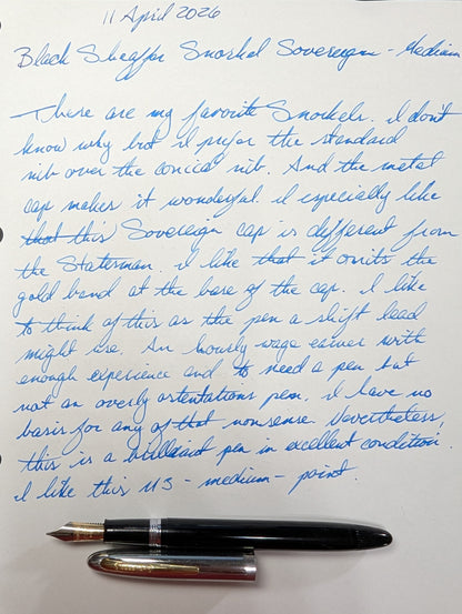Black Sheaffer Snorkel Sovereign - medium point