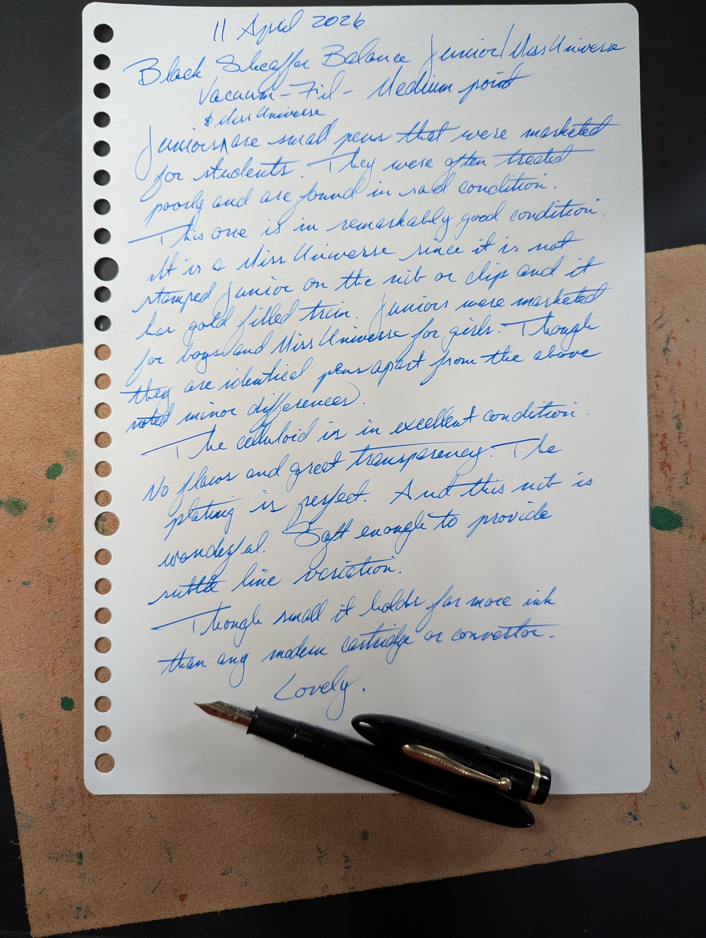 Black Sheaffer Craftsman fountain pen - medium Gregg point