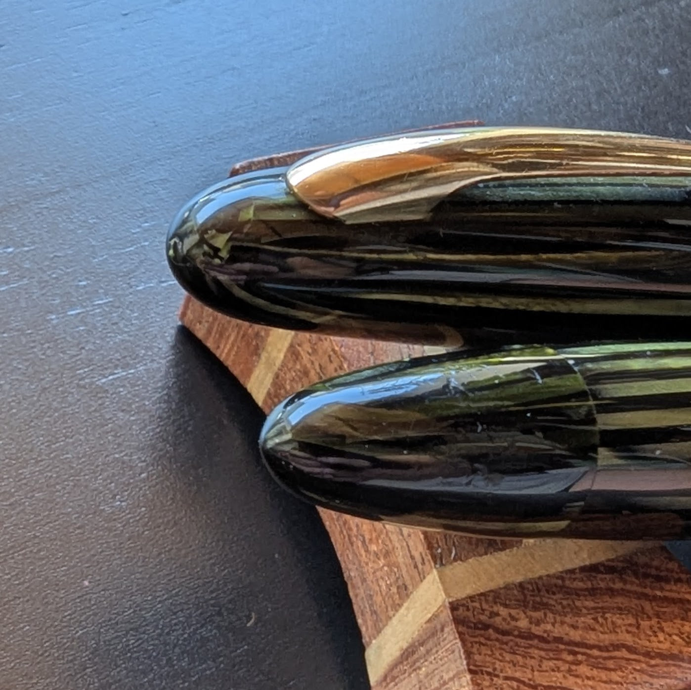1947 Marine Green Sheaffer Sovereign fountain pen - Vacuum-Fil - stubby fine point