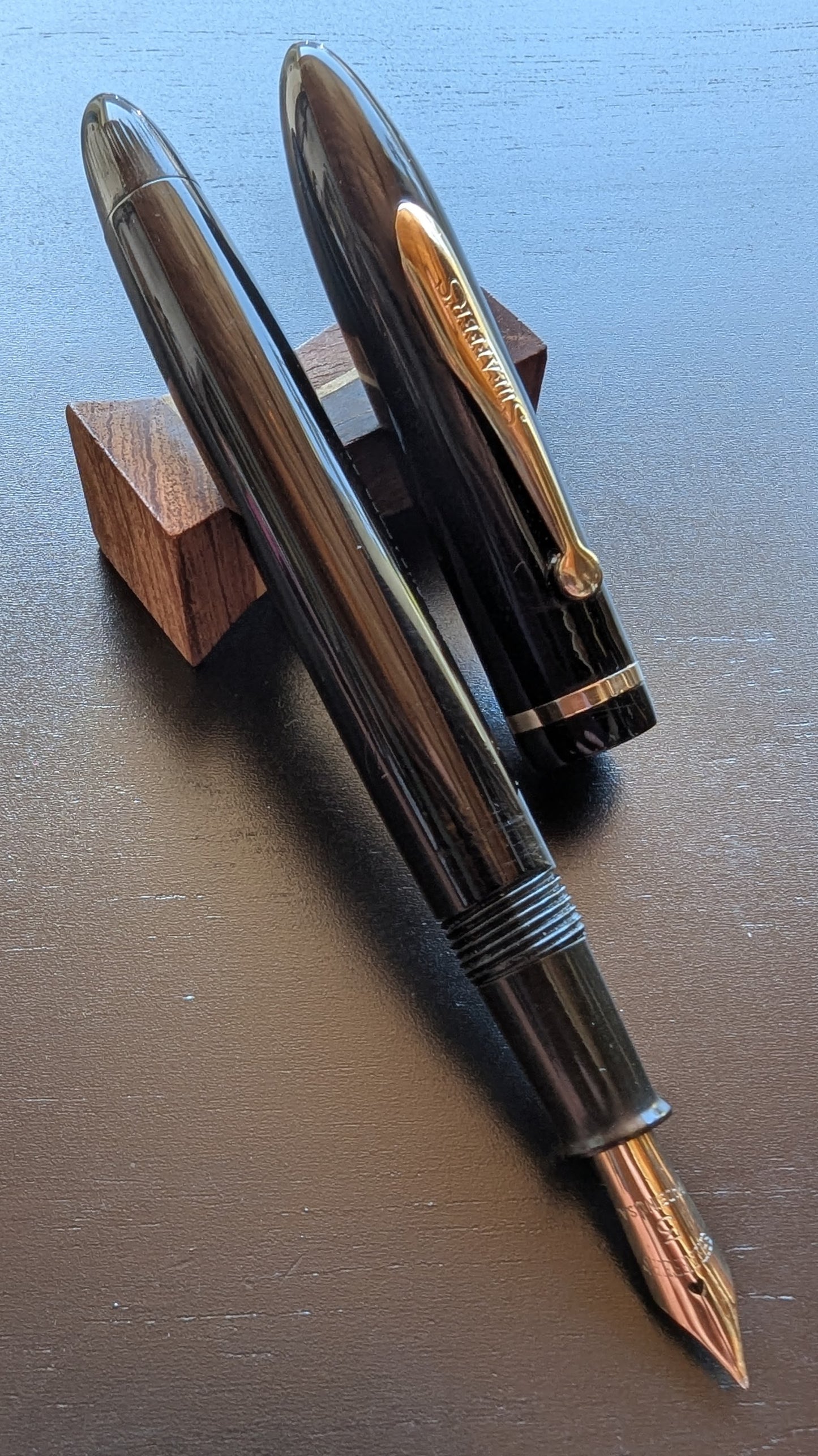 Black Sheaffer Craftsman fountain pen - medium Gregg point