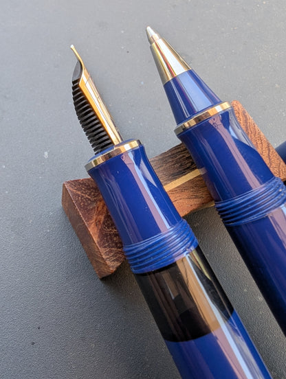 2003 Pelikan Dark Blue M605 fountain pen and R605 rollerball