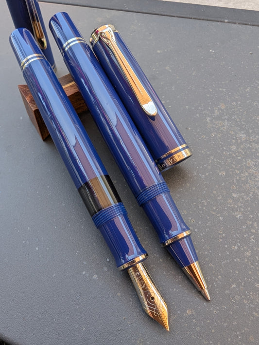 2003 Pelikan Dark Blue M605 fountain pen and R605 rollerball