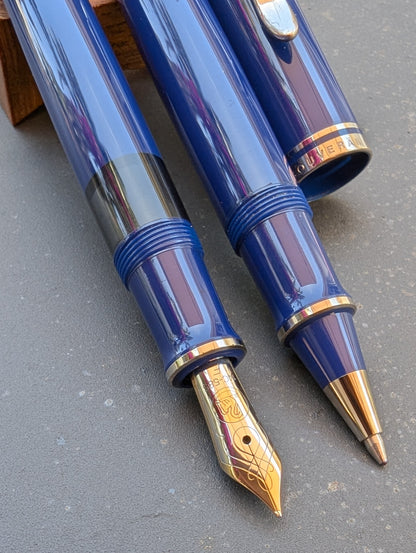 2003 Pelikan Dark Blue M605 fountain pen and R605 rollerball