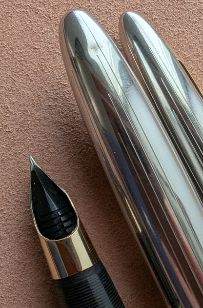 1948 Persian Blue Sheaffer Triumph Sentinel Deluxe fountain pen & pencil - fine point