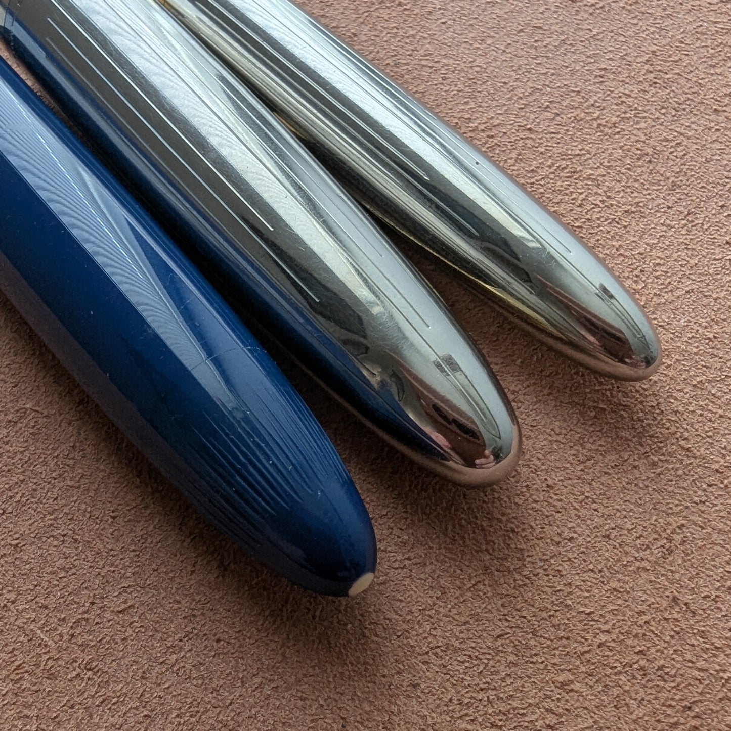 1948 Persian Blue Sheaffer Triumph Sentinel Deluxe fountain pen & pencil - fine point