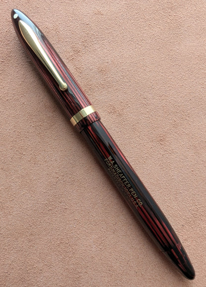 ~1941 Carmine Sheaffer Balance Sovereign Fountain Pen - fine-medium point