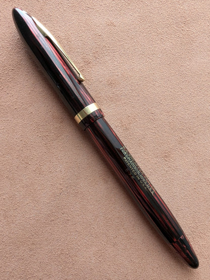 ~1941 Carmine Sheaffer Balance Sovereign Fountain Pen - fine-medium point