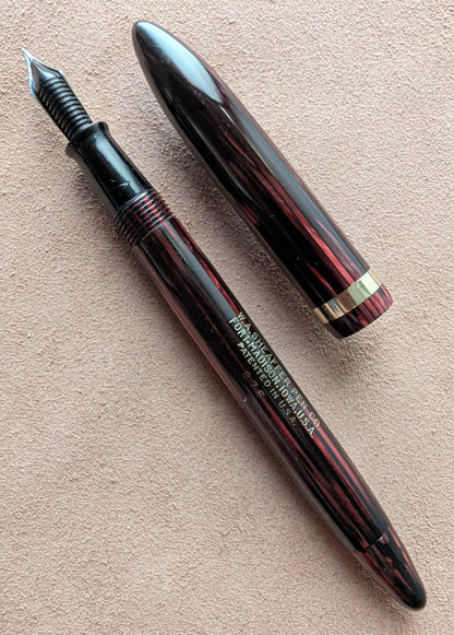 ~1941 Carmine Sheaffer Balance Sovereign Fountain Pen - fine-medium point