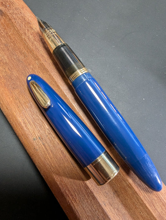 1948 Persian blue Sheaffer Tuckaway Valiant Deluxe - Vacuum-Fil - fine point