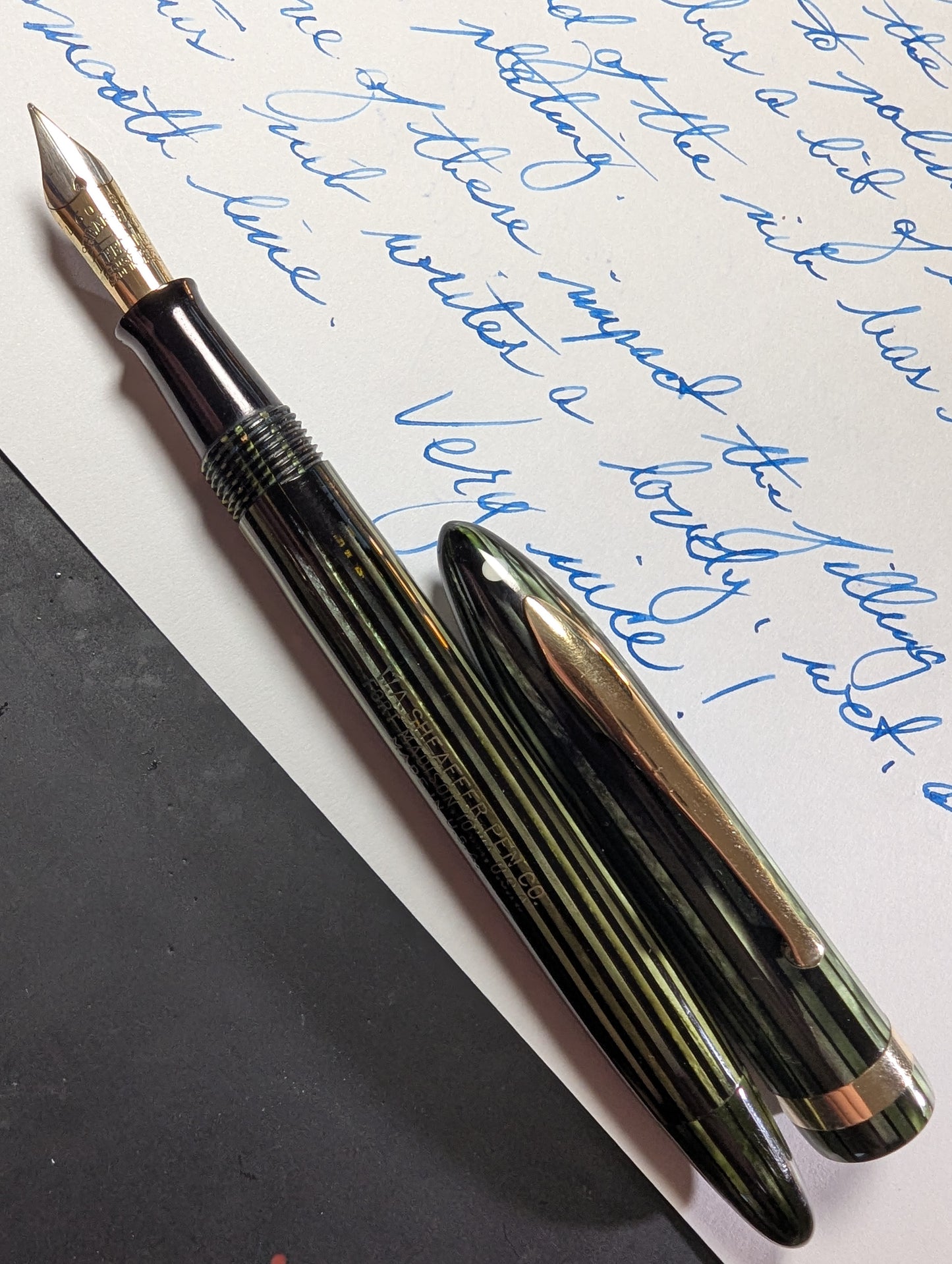 Marine Green Sheaffer Balance Sovereign Fountain Pen - fine point