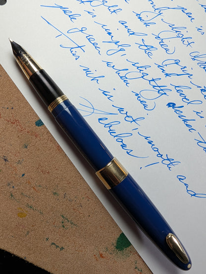 1948 Persian blue Sheaffer Tuckaway Valiant Deluxe - Vacuum-Fil - fine point
