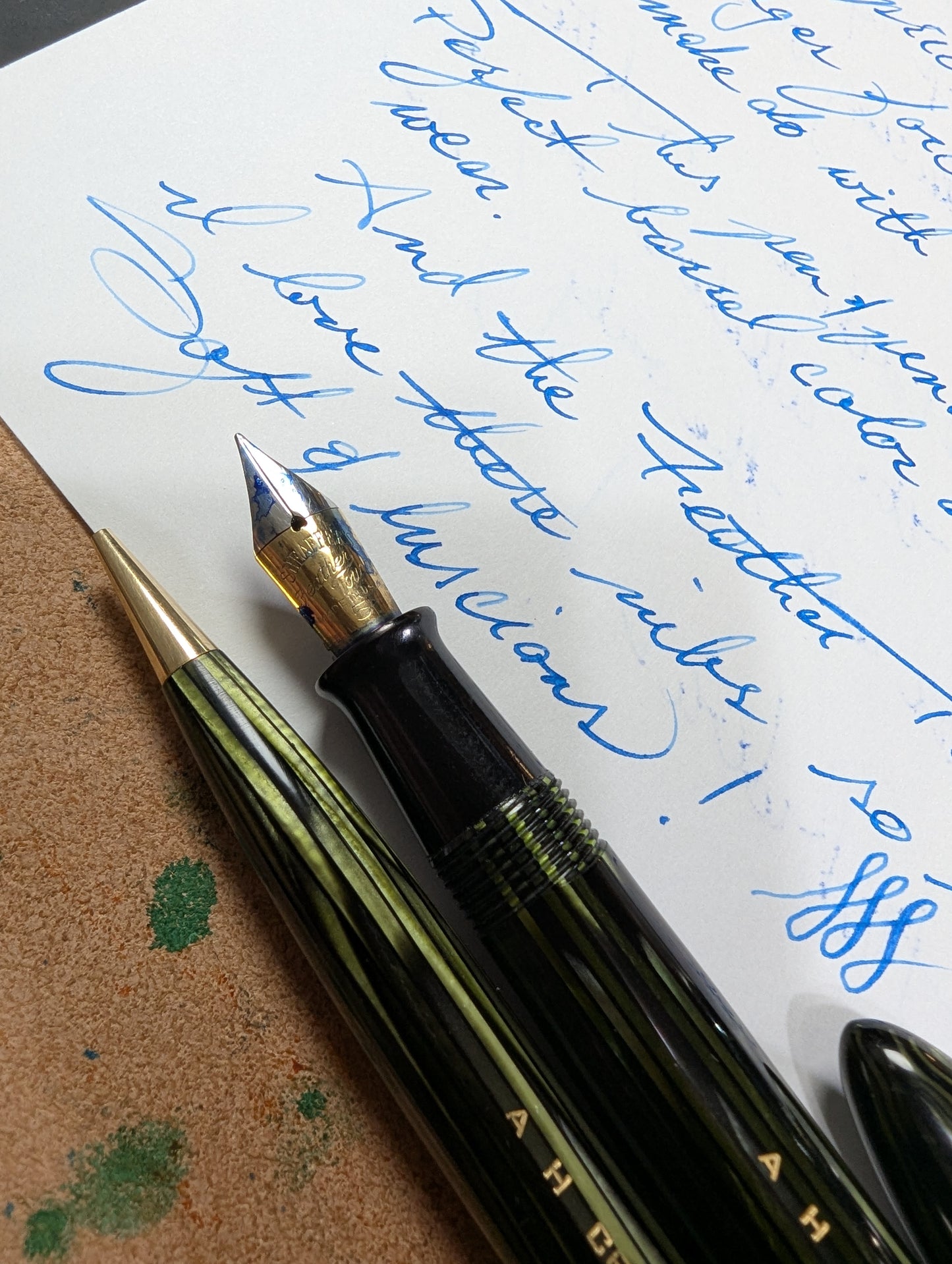 Marine Green Sheaffer Balance Admiral - window pane barrel