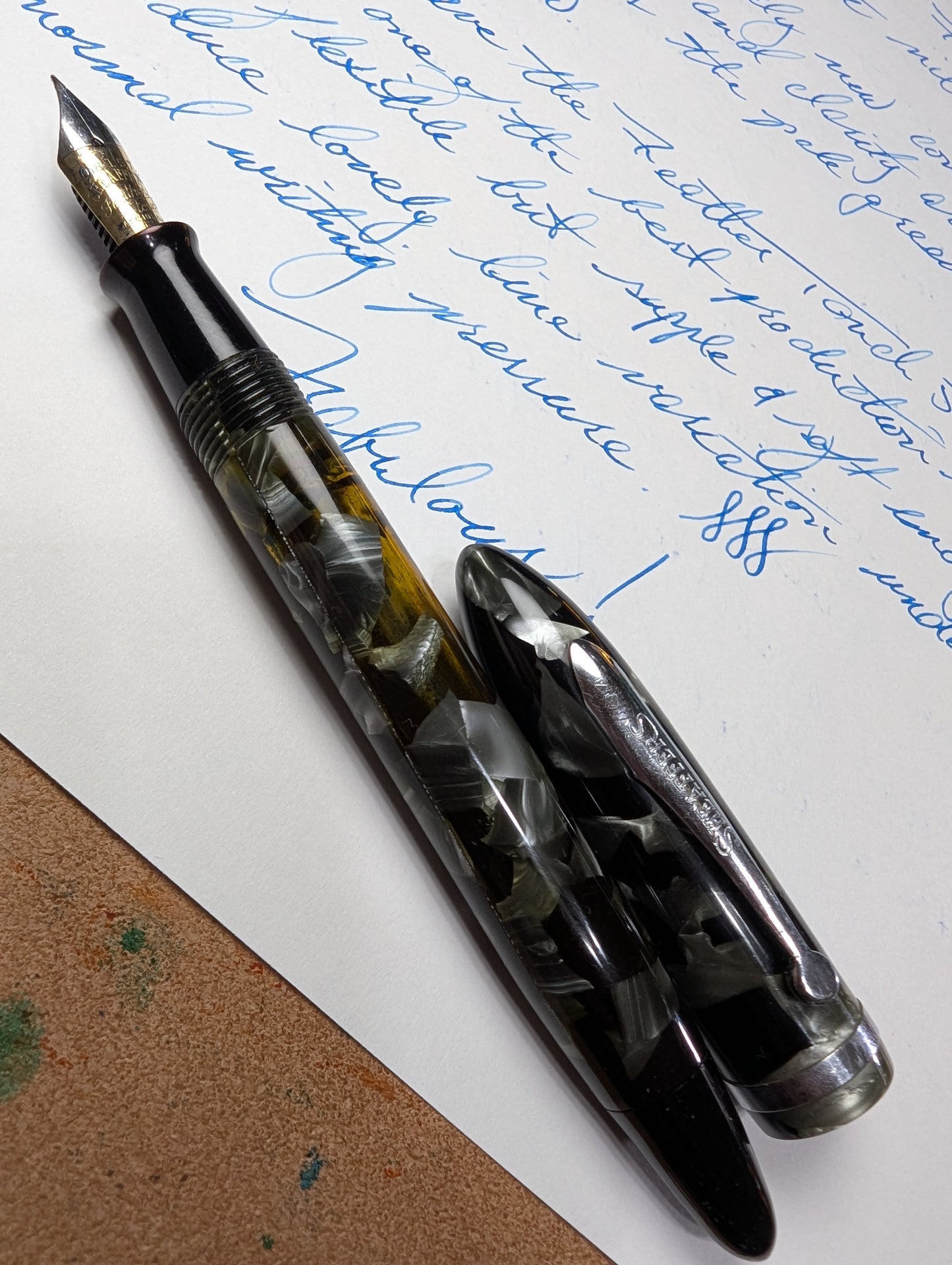 1935 Grey Pearl Sheaffer Balance Feather Touch 5 - soft fine point