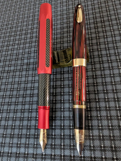 ~1947 Carmine Sheaffer Tuckaway Statesman fountain pen - fine point