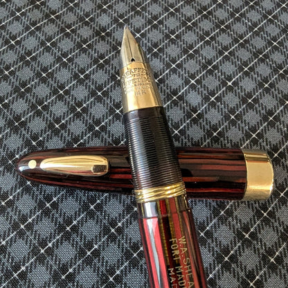 ~1947 Carmine Sheaffer Tuckaway Statesman fountain pen - fine point