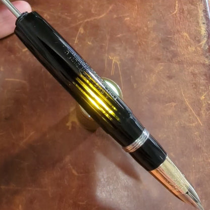 1942 Black Sheaffer Triumph Tuckaway Crest - medium+ point