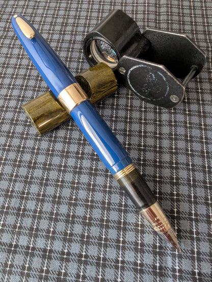 1948 Persian blue Sheaffer Tuckaway Valiant Deluxe - Vacuum-Fil - fine point