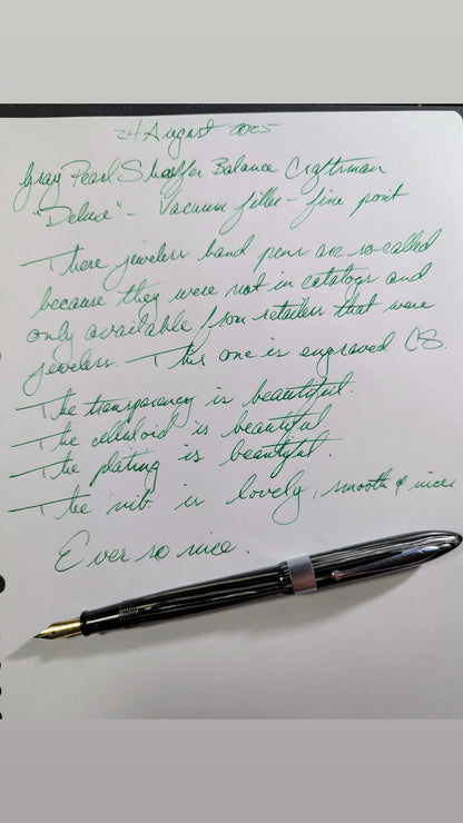 Gray Pearl Sheaffer Craftsman Deluxe fountain pen
