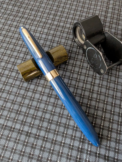 1948 Persian Blue Sheaffer Statesman - Vacuum-Fil - Fine Golden Spade nib