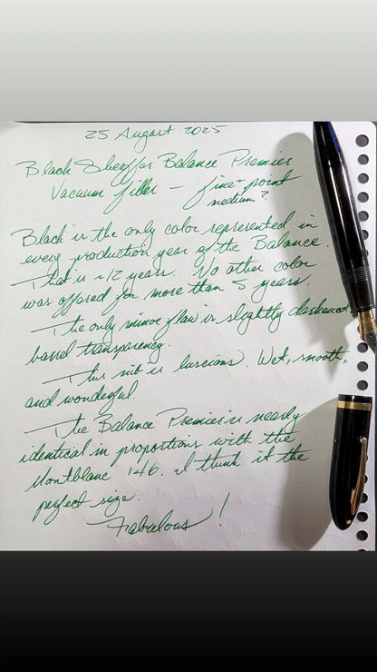 (Black Sheaffer Balance Premier (OS) pen - Vacuum-fil - medium-fine point