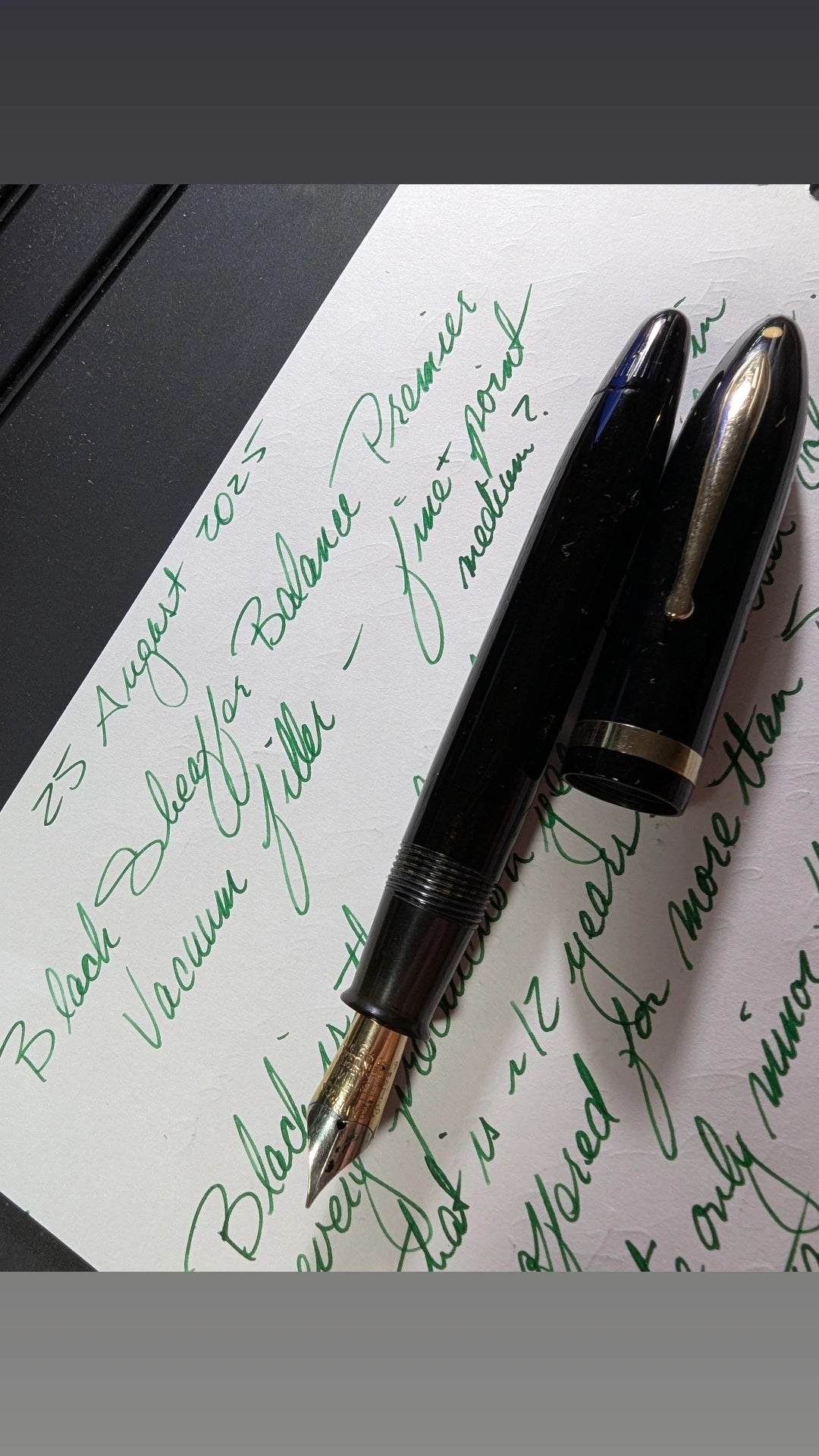 (Black Sheaffer Balance Premier (OS) pen - Vacuum-fil - medium-fine point