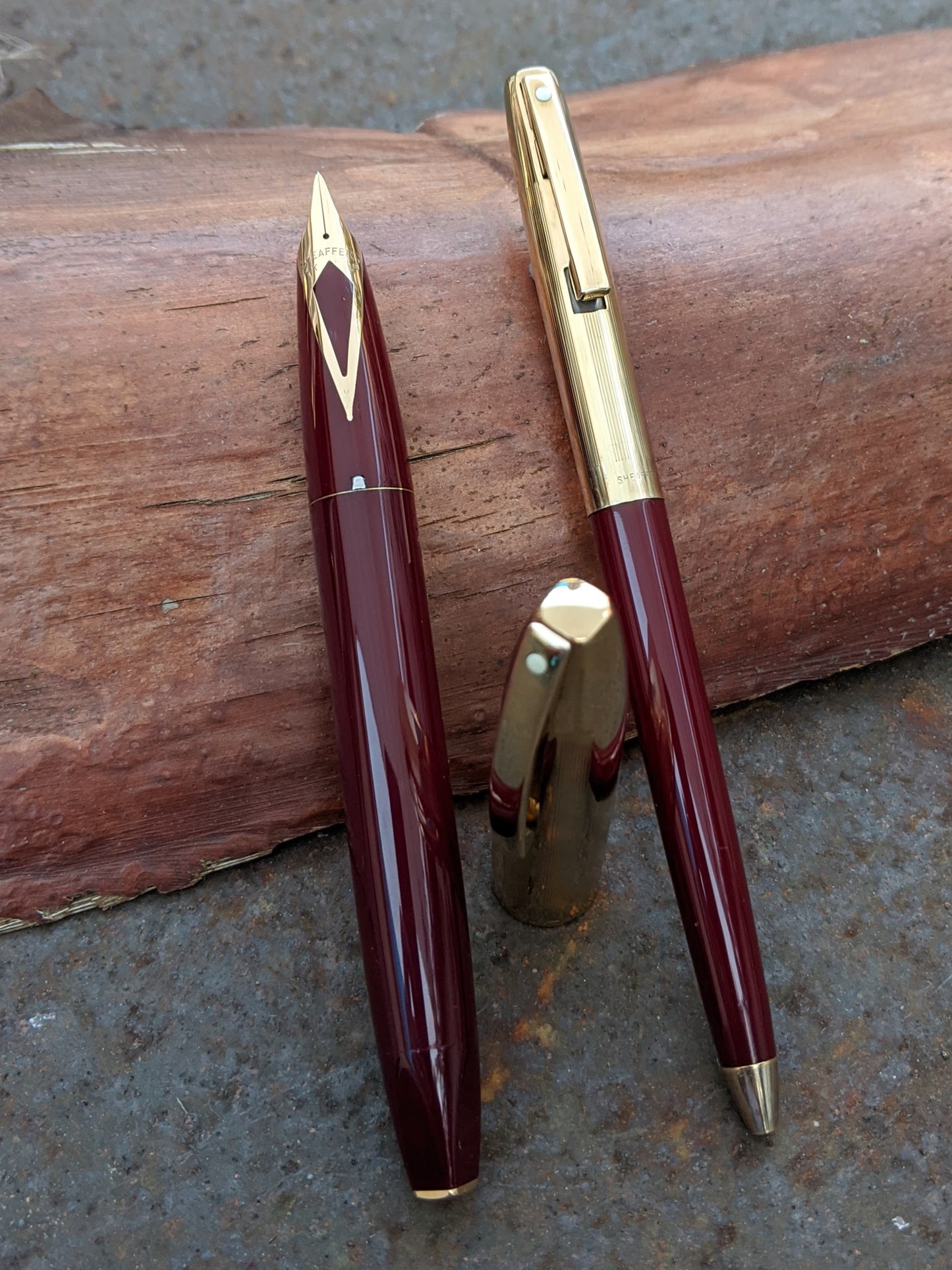 Burgundy Sheaffer PFM V set - extra-fine fountain pen and ball point pen