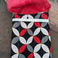 G8mouth Hand-made Eight Pen Case - Red/White/Grey Circles with Red Minky