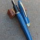Persian Blue 1948 Sheaffer Statesman - Vacuum-Fil - stubby Fine Golden Spade