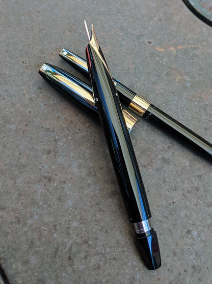 Black Sheaffer PFM III pen & pencil - medium nib