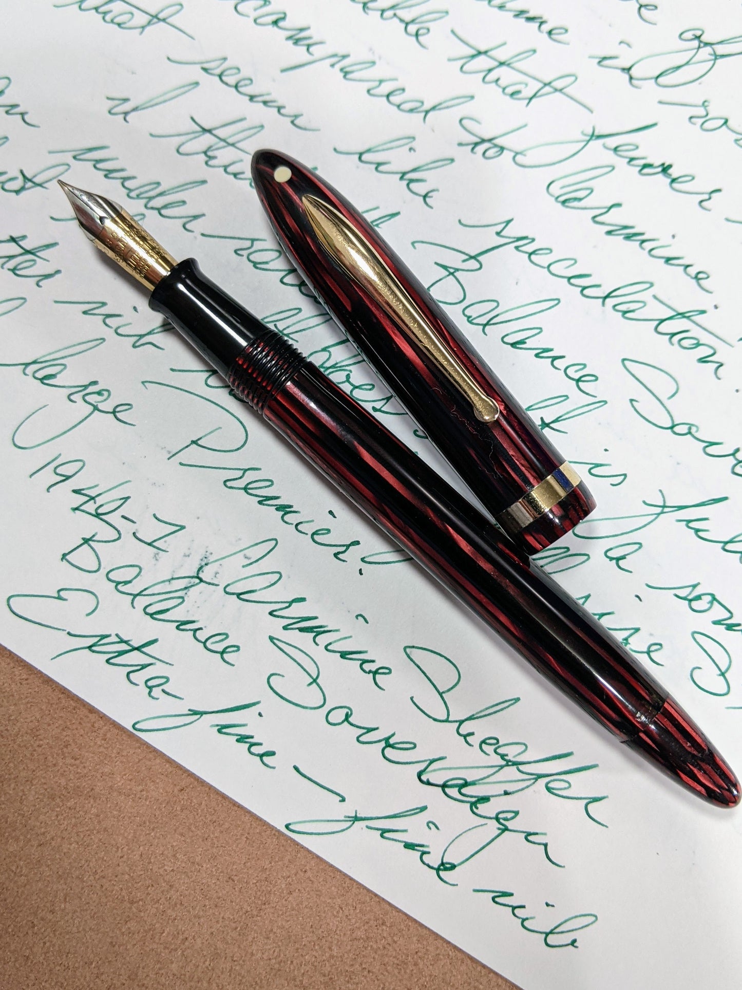 Carmine Sheaffer Balance Sovereign Fountain Pen