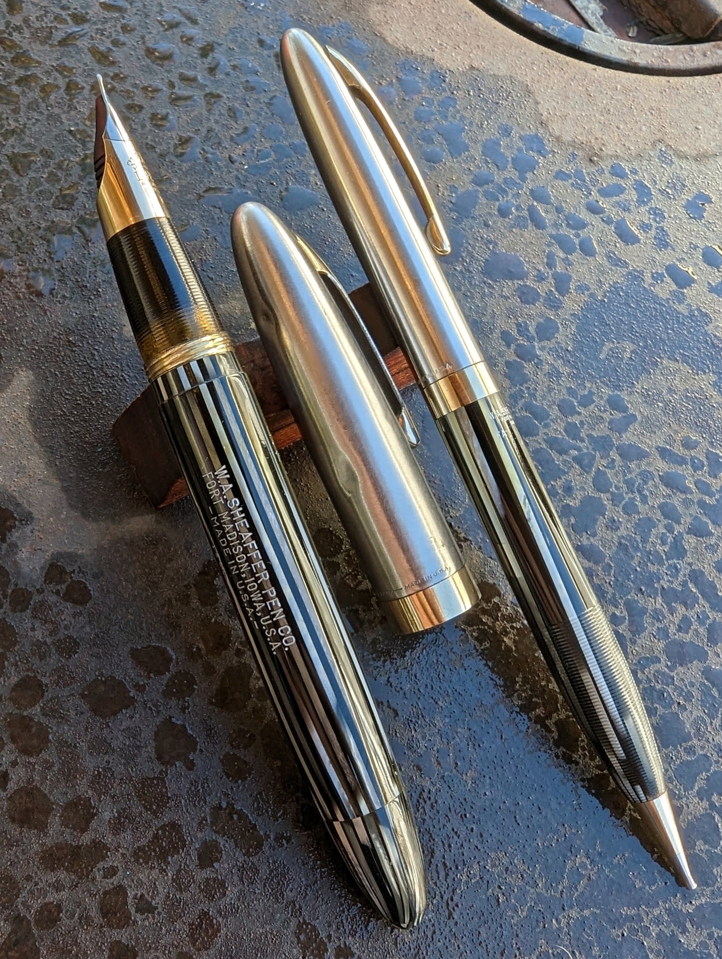 Gray Pearl Sheaffer Triumph Sentinel Deluxe fountain pen & pencil